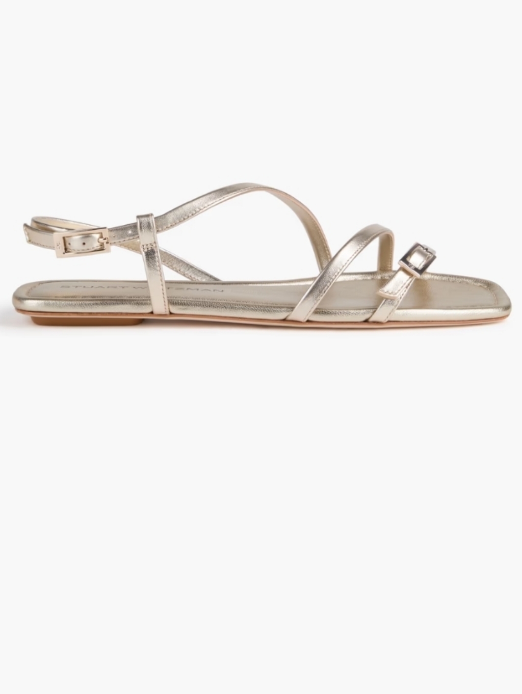 Nib Stuart Weitzman Georgie Metallic Leather Sandals Platinum Size 9
